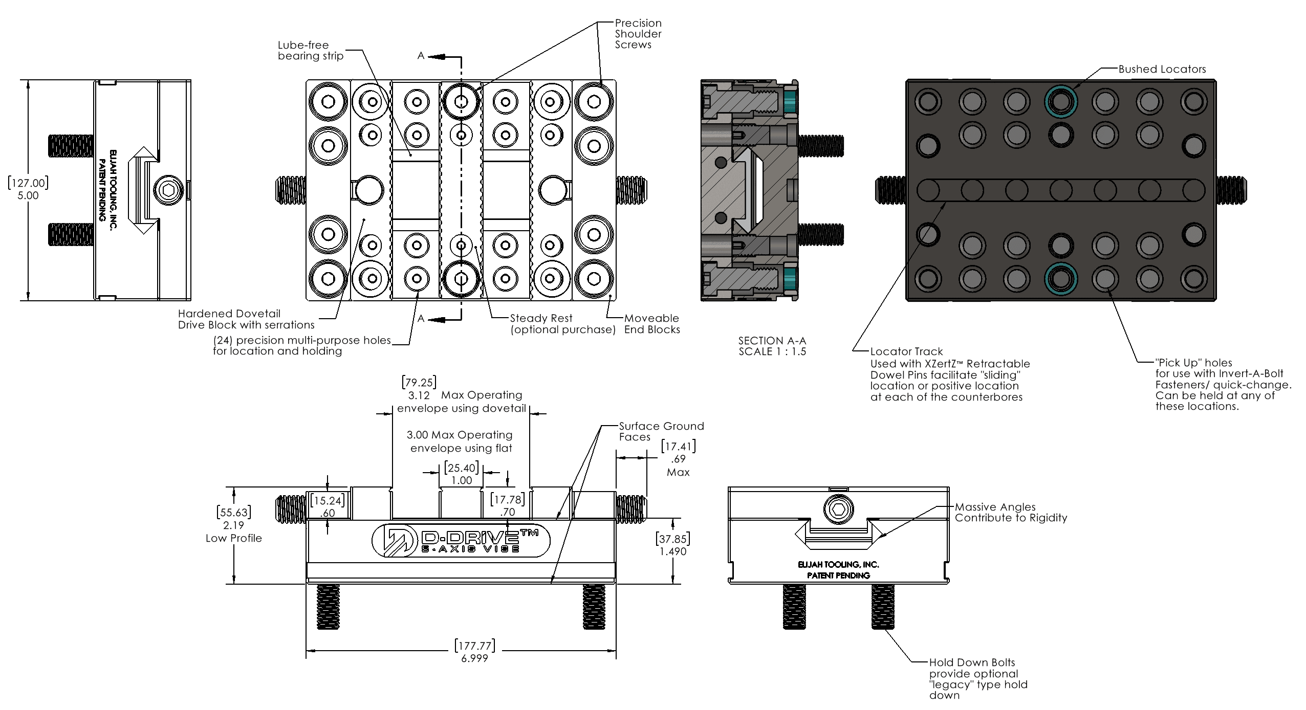 TORNO DE FRESADO DE COLA DE MILANO MODULAR DE CENTRADO D-DRIVE™